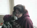 1999-04-10 Jen in her new house - on the Phone!
